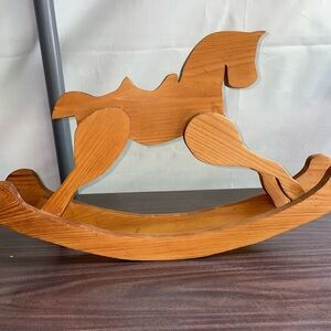 Wood Rocking Horse Handmade Doll Display Children’s Kid Toy 13 1/2” Handcrafted